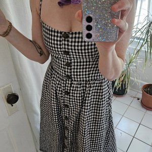 Reformation Tori midi dress size 6 April Check